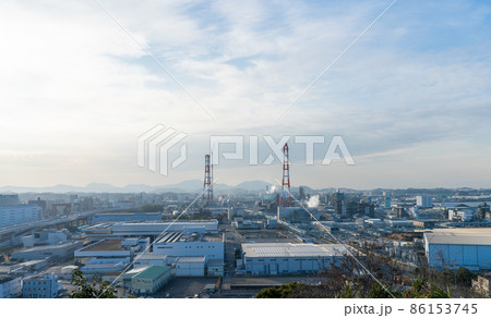 《福岡県》北九州の工場夜景(太陽インキ製造方面)黒崎城跡より撮影 《福岡県》北九州の工場夜景(太陽インキ製造方面)黒崎城跡より撮影 86153745