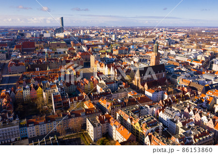 Aerial view of Wroclaw with Market Square in Poland 86153860