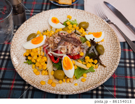 Popular dish of Spanish cuisine is the Xato salad Popular dish of Spanish cuisine is the Xato salad 86154013