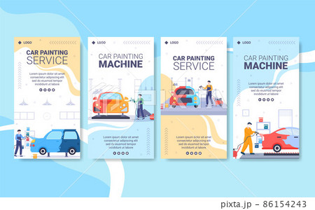 Car Painting Machine Stories Template Flat Illustration Editable of Square Background Suitable for Social media or Web Internet Ads Car Painting Machine Stories Template Flat Illustration Editable of Square Background Suitable for Social media or Web Internet Ads 86154243