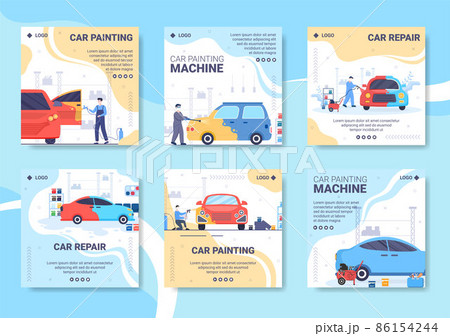 Car Painting Machine Post Template Flat Illustration Editable of Square Background Suitable for Social media or Web Internet Ads Car Painting Machine Post Template Flat Illustration Editable of Square Background Suitable for Social media or Web Internet Ads 86154244