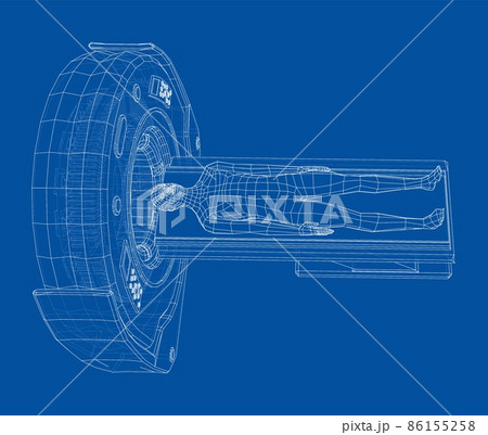 MRI machine scanning patient inside 86155258