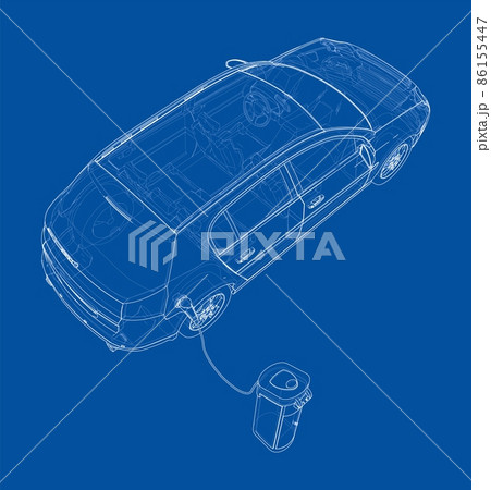 Electric Vehicle Charging Station Sketch 86155447