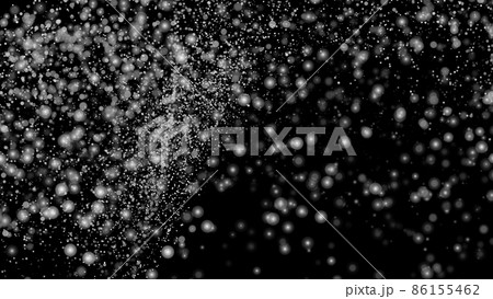 White Snow Falling on Isolated Black Background 86155462