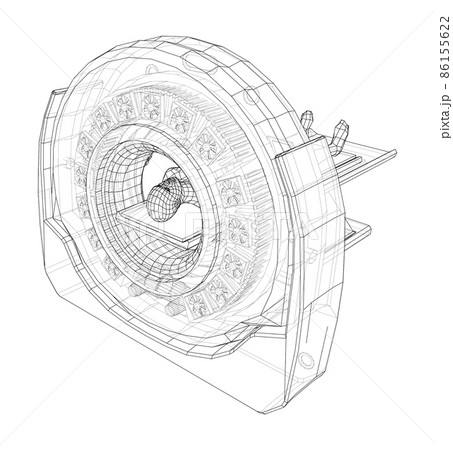 MRI machine scanning patient inside 86155622