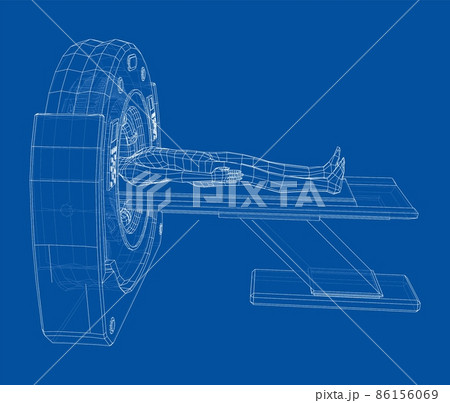 MRI machine scanning patient inside MRI machine scanning patient inside 86156069