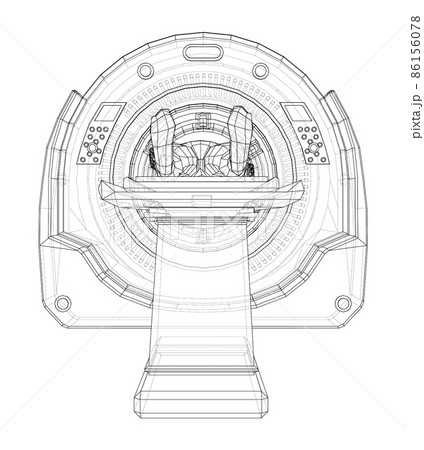 MRI machine scanning patient inside MRI machine scanning patient inside 86156078