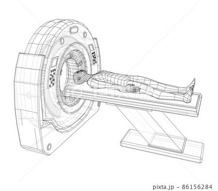 MRI machine scanning patient inside 86156284