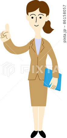 お客様を案内する女性会社員の全身イラスト 86158057