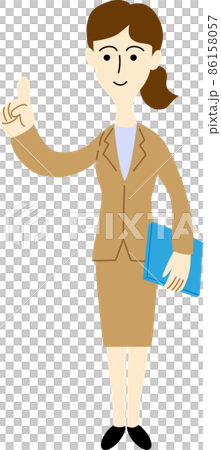 お客様を案内する女性会社員の全身イラスト 86158057