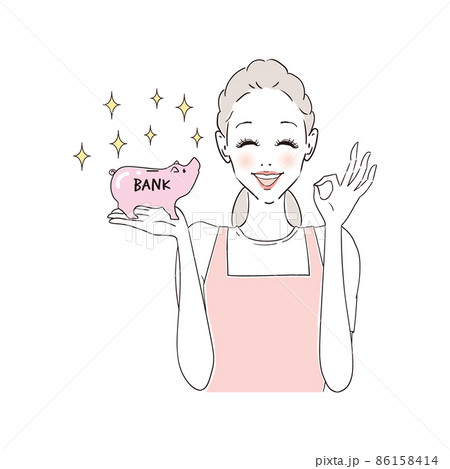 貯金がたまって嬉しい主婦 86158414