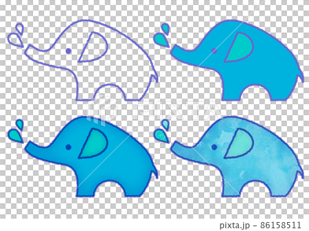 Simple cute elephant with water 86158511