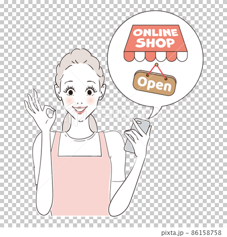 使用網上商店的家庭主婦 86158758