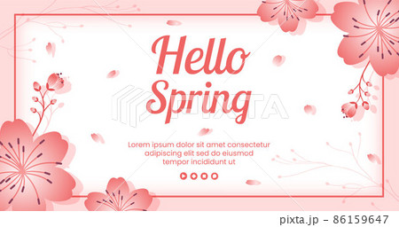 Spring with Blossom Sakura Flowers Post Template Flat Illustration Editable of Square Background for Social Media or Greeting Card Spring with Blossom Sakura Flowers Post Template Flat Illustration Editable of Square Background for Social Media or Greeting Card 86159647