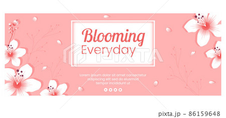 Spring with Blossom Sakura Flowers Cover Template Flat Illustration Editable of Square Background for Social Media or Greeting Card Spring with Blossom Sakura Flowers Cover Template Flat Illustration Editable of Square Background for Social Media or Greeting Card 86159648