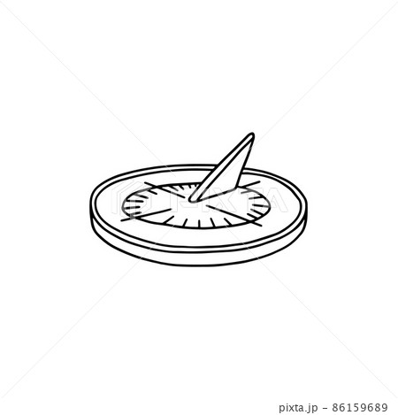 Sundial or sun clock time measure device doodle vector illustration isolated. Sundial or sun clock time measure device doodle vector illustration isolated. 86159689