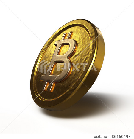 Bitcoin Cryptocurrency Gold Coin. 3D Illustration. On White Background. Bitcoin Cryptocurrency Gold Coin. 3D Illustration. On White Background. 86160493