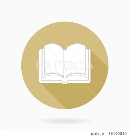 Modern Vector Flat Icon With Book in Circle Modern Vector Flat Icon With Book in Circle 86160850