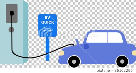 Illustration of charging an electric car 86162296