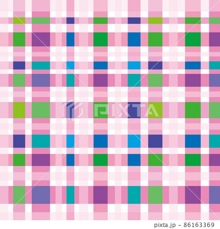 格子模様　カラフル 86163369