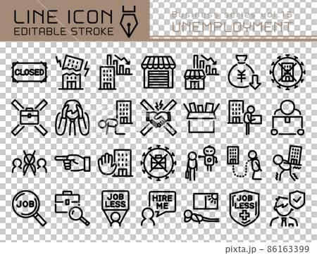 Line Icon Business Series vol.15 Unemployment / Retirement / Dismissal / Restructuring 86163399