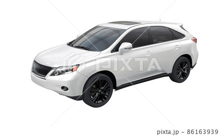 City premium family SUV on white isolated background without shadows. 3d rendering. 86163939