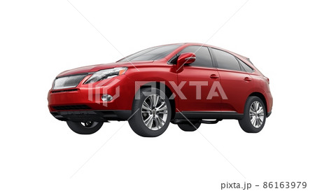 City premium family SUV on white isolated background without shadows. 3d rendering. 86163979
