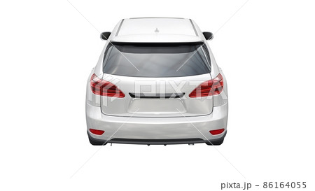 City premium family SUV on white isolated background without shadows. 3d rendering. 86164055