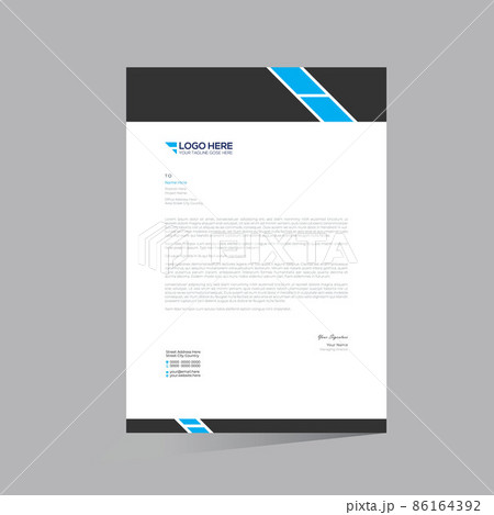 cyan colored letterhead design for any company use cyan colored letterhead design for any company use 86164392