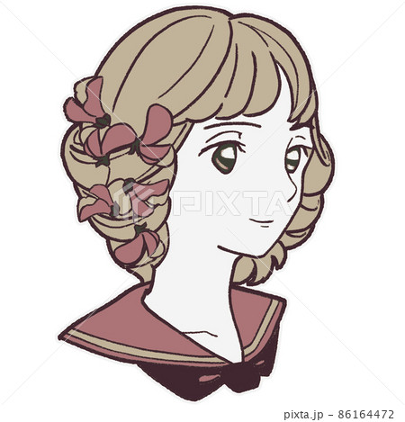 1月誕生花スイートピーと女の子のイラスト素材 1月誕生花スイートピーと女の子のイラスト素材
