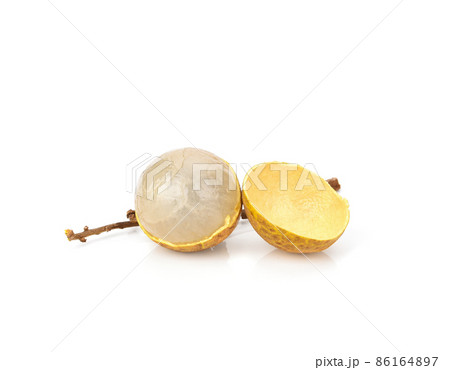 Sweet longan fruit isolated on white background. Clipping path. 86164897