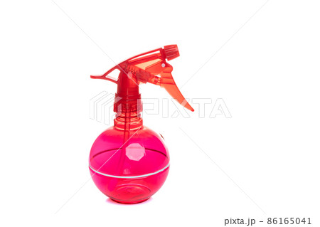 red plastic spray bottle sprayer on white background red plastic spray bottle sprayer on white background 86165041