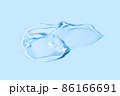 Liquid gel smear isolated on blue background. Beauty cosmetic smudge such as pure transparent aloe lotion, facial jelly serum, cleanser, shower gel or shampoo top view 86166691