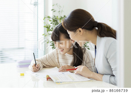 塾で個別指導を受ける女の子 小学生 86166739