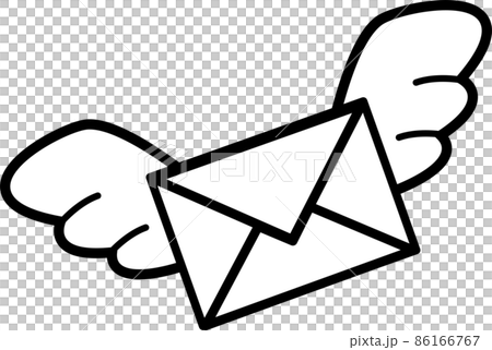 Cute illustration of a feathered letter 86166767