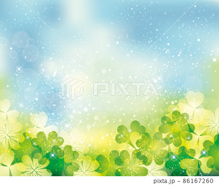 クローバーのシルエットイラスト背景 86167260