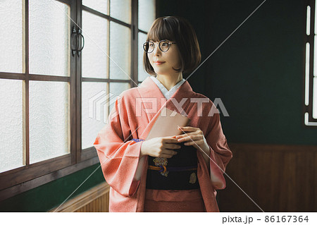 赤い江戸小紋　着物　 86167364