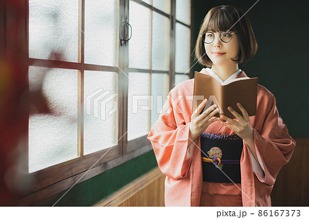 赤い江戸小紋　着物　 86167373