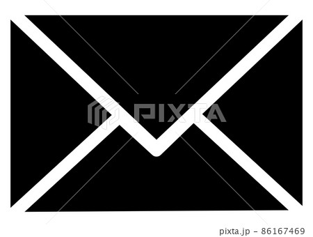 未開封の手紙の黒いアイコンイラスト 未開封の手紙の黒いアイコンイラスト 86167469