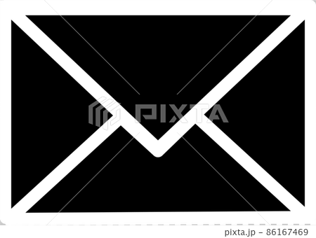 未開封の手紙の黒いアイコンイラスト 未開封の手紙の黒いアイコンイラスト 86167469