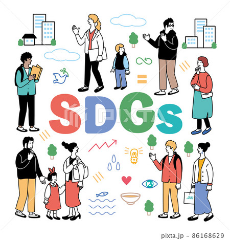 SDGsをイメージしたシンプルなイラスト SDGsをイメージしたシンプルなイラスト 86168629