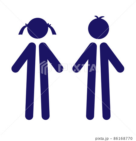 Modern Girl and Boy line icon. Sign Flat vector illustration Modern Girl and Boy line icon. Sign Flat vector illustration 86168770