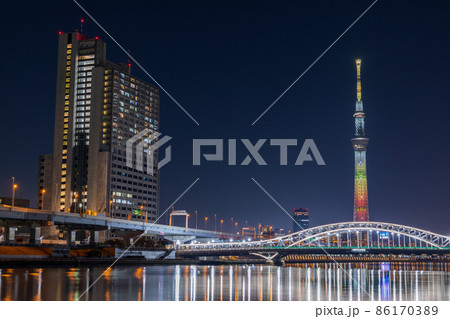 東京スカイツリー 鬼滅の刃コラボ特別ライティング・我妻善逸 東京スカイツリー 鬼滅の刃コラボ特別ライティング・我妻善逸 86170389