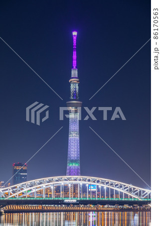 東京スカイツリー 鬼滅の刃コラボ特別ライティング・胡蝶しのぶ 86170563