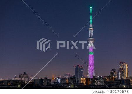 東京スカイツリー 鬼滅の刃コラボ特別ライティング・竈門禰豆子 東京スカイツリー 鬼滅の刃コラボ特別ライティング・竈門禰豆子 86170678