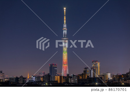 東京スカイツリー 鬼滅の刃コラボ特別ライティング・我妻善逸 東京スカイツリー 鬼滅の刃コラボ特別ライティング・我妻善逸 86170701
