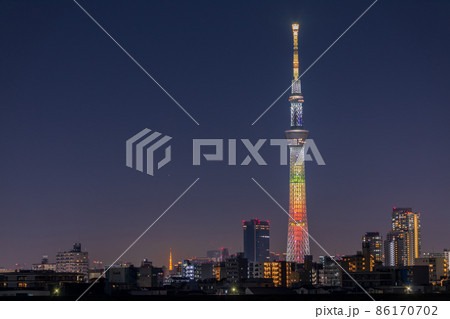 東京スカイツリー 鬼滅の刃コラボ特別ライティング・我妻善逸 東京スカイツリー 鬼滅の刃コラボ特別ライティング・我妻善逸 86170702