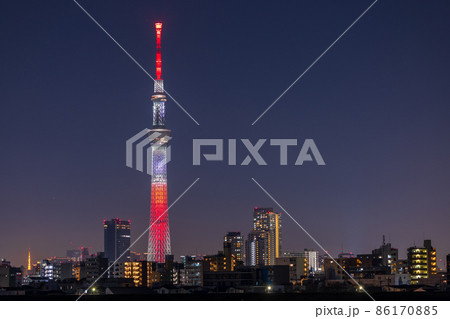 東京スカイツリー 鬼滅の刃コラボ特別ライティング・煉獄杏寿郎 86170885