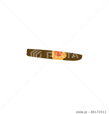 Cuban smoking cigar colored icon or symbol, flat vector illustration isolated. Cuban smoking cigar colored icon or symbol, flat vector illustration isolated. 86172011