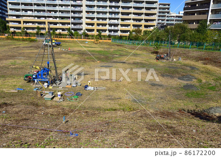 建築予定地の地盤調査の様子 建築予定地の地盤調査の様子 86172200